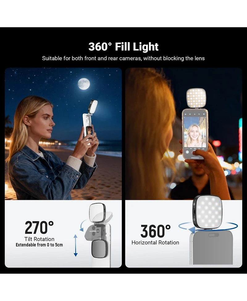 Neewer NL45B Led Video Light with 2W, CRI95, Bi Color for select iPhone models