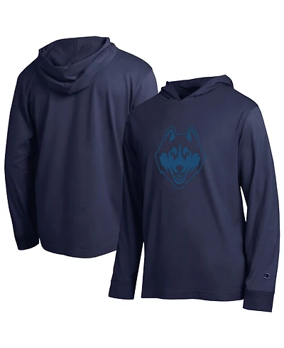 Champion Men's Navy UConn Huskies Tonal All Star Long Sleeve Hooded T-Shirt