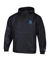 Champion Men's Black Kentucky Wildcats Packable Hooded Windbreaker Half-Zip Jacket