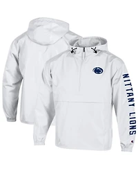 Champion Men's White Penn State Nittany Lions Cloud Packable Half-Zip Hooded Jacket