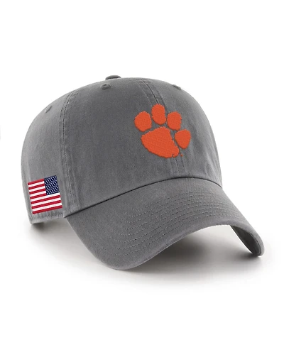 '47 Brand Men's Charcoal Clemson Tigers Americana Heritage Clean Up Adjustable Hat