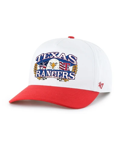 '47 Brand Men's White/Red Texas Rangers Americana Eagle Hitch Adjustable Hat