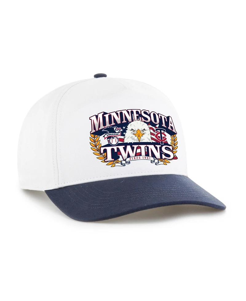 '47 Brand Men's White/Navy Minnesota Twins Americana Eagle Hitch Adjustable Hat