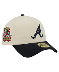 New Era Men's Cream Atlanta Braves Chrome A-Frame 59FORTY Fitted Hat