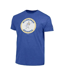 Champion Men's Royal Milwaukee Brewers Cooperstown Logo Tri-Blend T-Shirt
