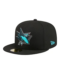 New Era Men's Black San Jose Sharks Color Pop 59FIFTY Fitted Hat