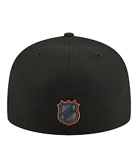 New Era Men's Black Anaheim Ducks Color Pop 59FIFTY Fitted Hat
