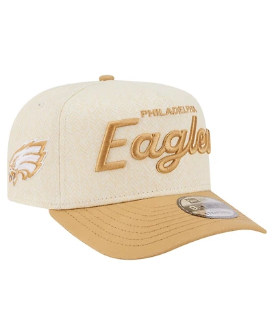 New Era Men's Cream Philadelphia Eagles Herringbone 9FIFTY A-Frame Snapback Hat