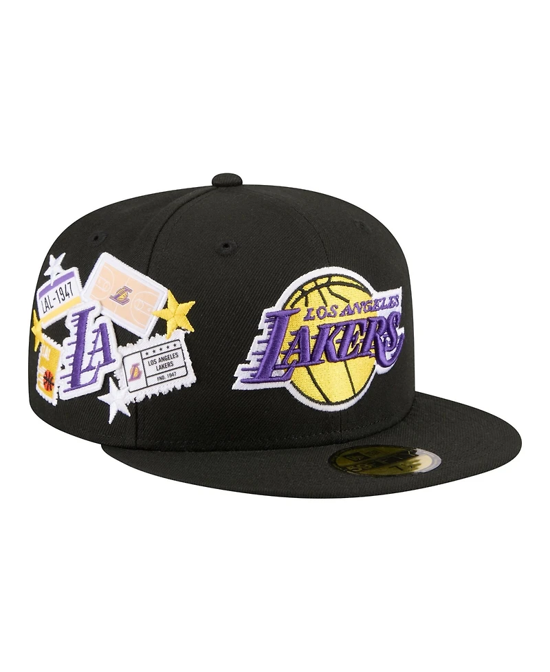 New Era Men's Black Los Angeles Lakers Team Collage 59FIFTY Fitted Hat