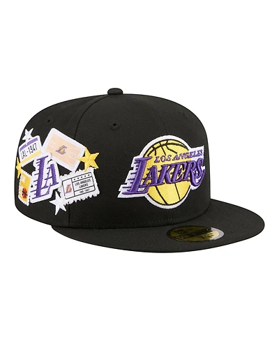 New Era Men's Black Los Angeles Lakers Team Collage 59FIFTY Fitted Hat