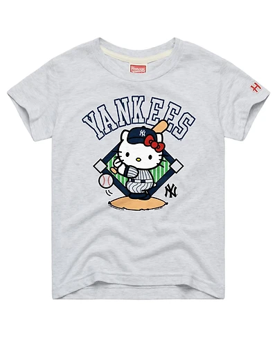 Homage Toddler Ash New York Yankees Hello Kitty x Mlb Tri-Blend T-Shirt