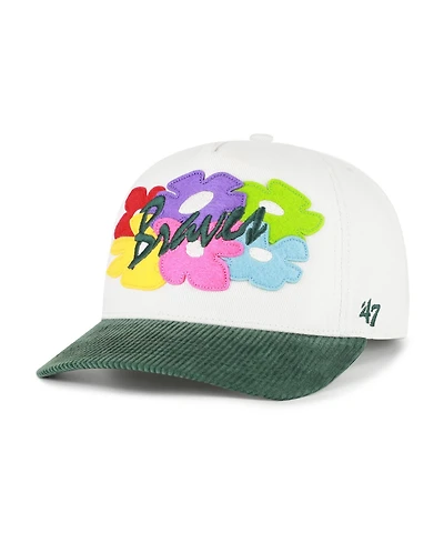 '47 Brand Men's White/Green Atlanta Braves Flora Gallery Hitch Adjustable Hat