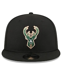 New Era Men's Black Milwaukee Bucks 2026 Nba Draft Crystal 9FIFTY Snapback Hat