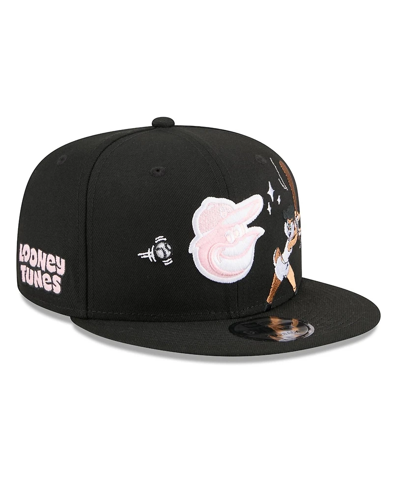 New Era Men's Black Baltimore Orioles Looney Tunes Lola Bunny 9FIFTY Snapback Hat
