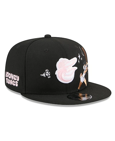 New Era Men's Black Baltimore Orioles Looney Tunes Lola Bunny 9FIFTY Snapback Hat