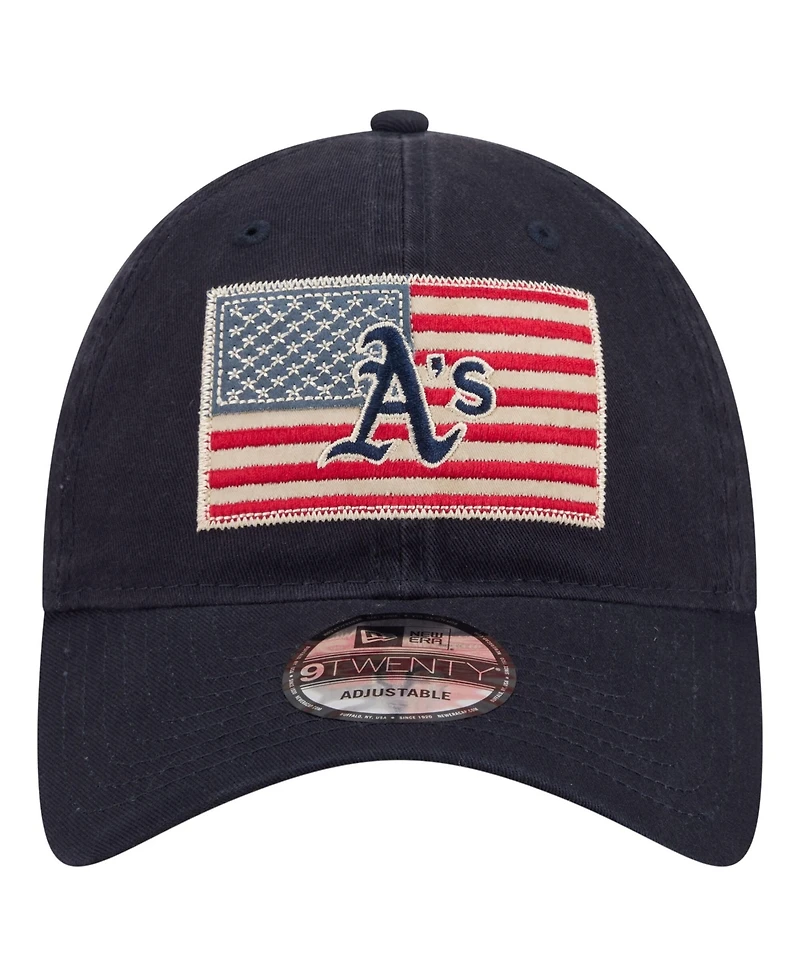 New Era Men's Navy Athletics Americana Flag 9TWENTY Adjustable Hat