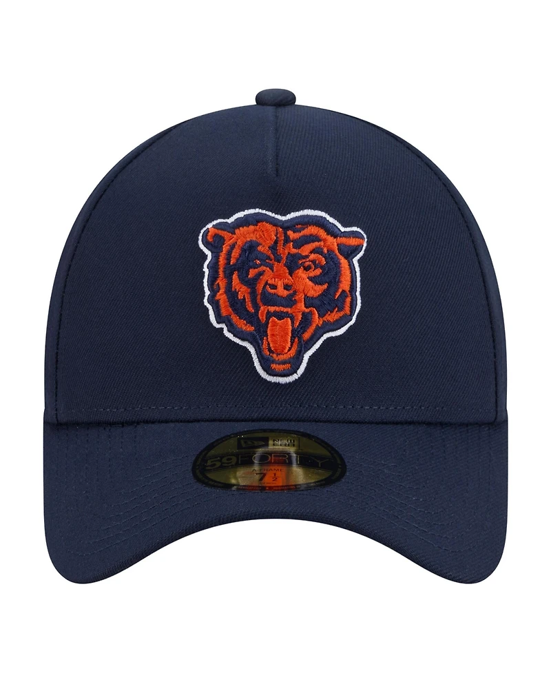 New Era Men's Navy Chicago Bears A-Frame 59FORTY Fitted Hat