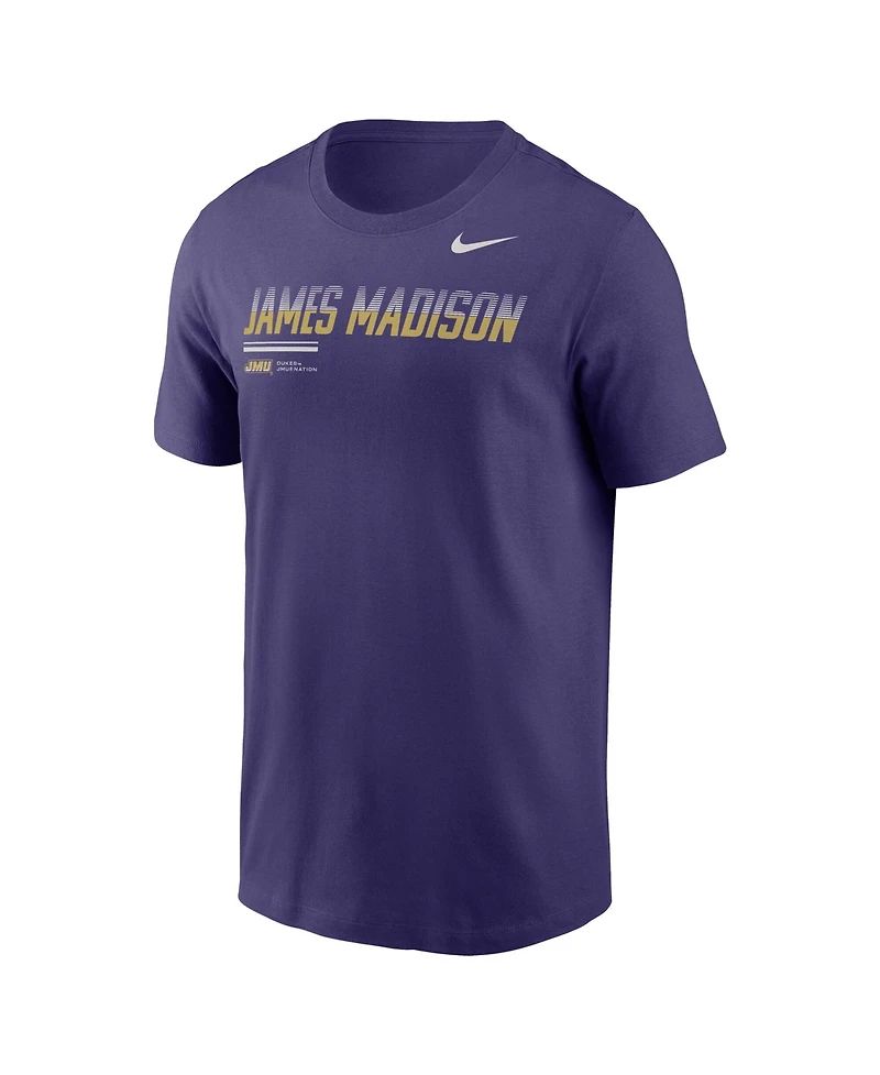 Nike Men's Purple James Madison Dukes Wordmark Logo Legend T-Shirt