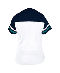 Fanatics Women's Profile White/Navy Seattle Mariners Plus Two-Stripe V-Neck T-Shirt