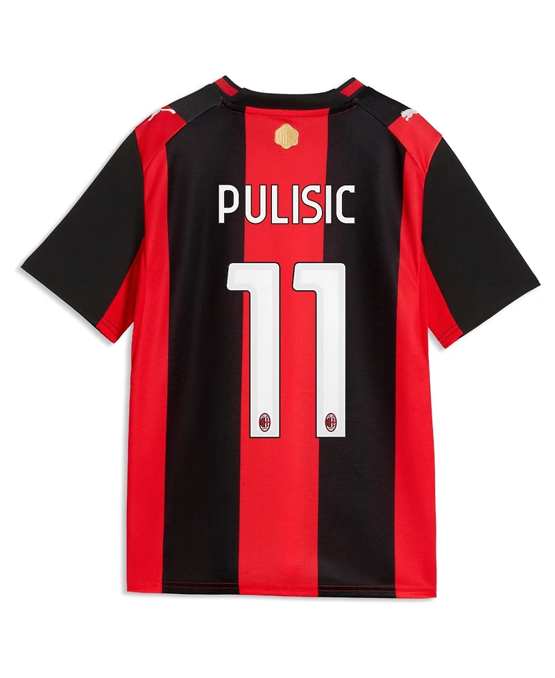 Puma Big Boys and Girls Christian Pulisic Black/Red Ac Milan 2026/27 Home Replica Jersey