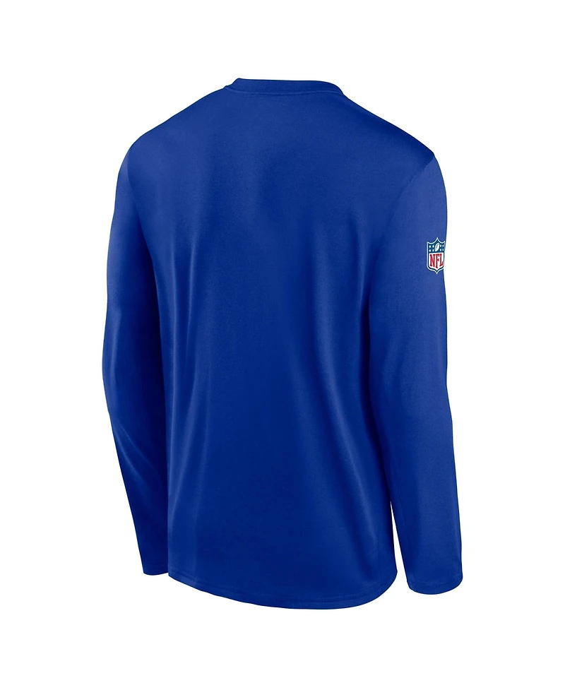 Nike Men's Royal Buffalo Bills Sideline Small Logo Legend Dri-fit Long Sleeve T-Shirt