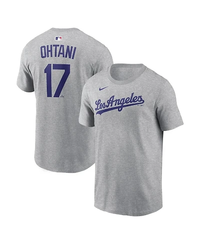 Nike Men's Shohei Ohtani Heather Gray Los Angeles Dodgers Name & Number T-Shirt