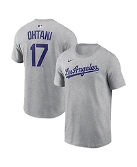 Nike Men's Shohei Ohtani Heather Gray Los Angeles Dodgers Name & Number T-Shirt
