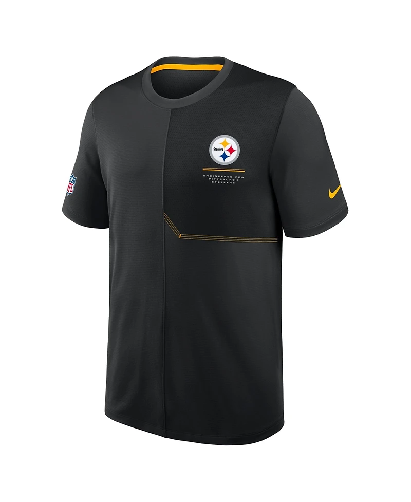Nike Men's Black Pittsburgh Steelers Sideline Uv Dri-fit Coaches Shirt