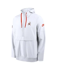 Nike Men's White Cleveland Browns Alt Anorak Half-Zip Hooded Jacket