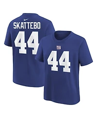 Nike Big Boys and Girls Cam Skattebo Royal New York Giants Name & Number T-Shirt