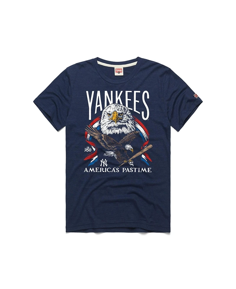 Homage Men's Navy New York Yankees America's Pastime Tri-Blend T-Shirt