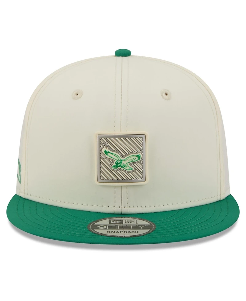 New Era Men's Cream/Kelly Green Philadelphia Eagles 2026 Nfl Training Camp 9FIFTY Snapback Hat