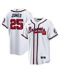 Nike Men's Andruw Jones White Atlanta Braves Home Replica 2026 Hall of Fame Patch Jersey