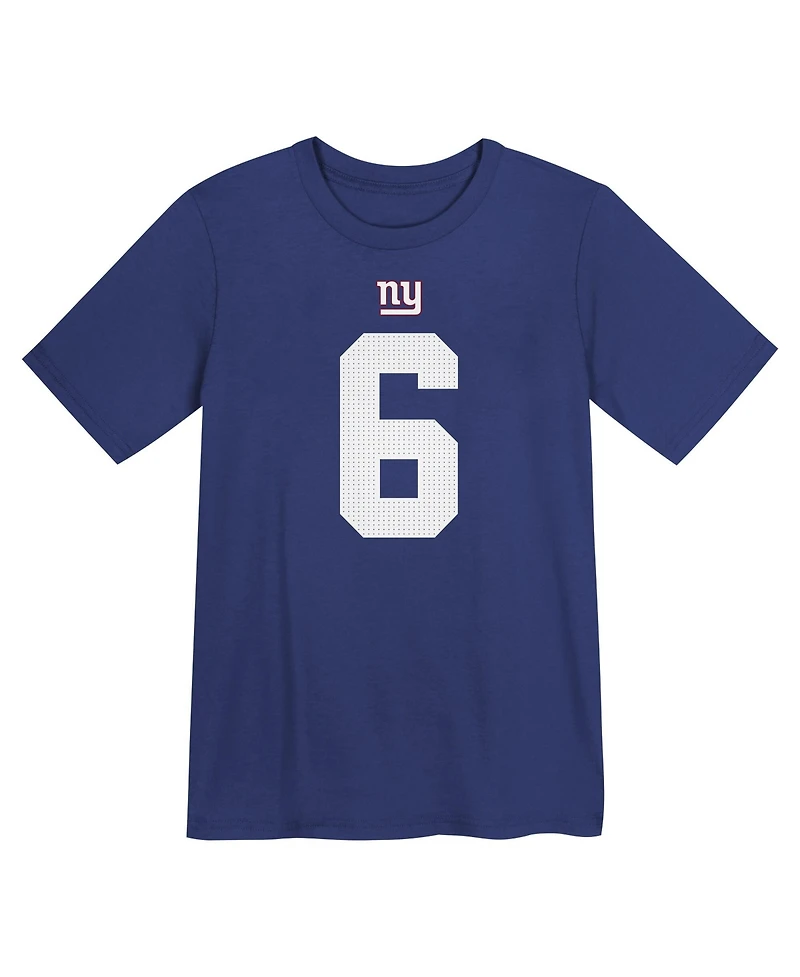 Nike Preschool Jaxson Dart Royal New York Giants Player Name & Number T-Shirt