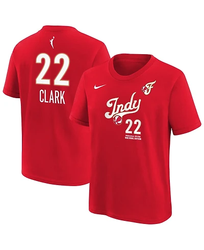 Nike Big Boys and Girls Caitlin Clark Red Indiana Fever Rebel Edition Name & Number T-Shirt