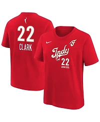 Nike Big Boys and Girls Caitlin Clark Red Indiana Fever Rebel Edition Name & Number T-Shirt