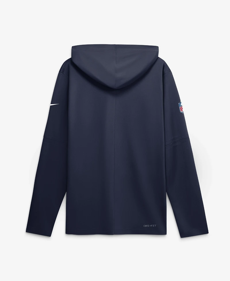 Nike Men's Navy New England Patriots Sideline Lightweight Long Sleeve Hooded Dri-fit T-Shirt
