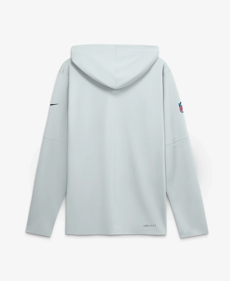 Nike Men's Platinum Chicago Bears Sideline Lightweight Long Sleeve Hooded Dri-fit T-Shirt
