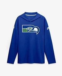 Nike Men's Royal Seattle Seahawks Sideline Dri-fit Long Sleeve Hooded T-Shirt