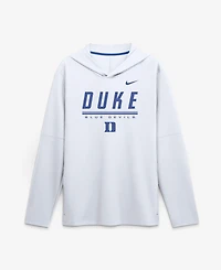 Nike Men's White Duke Blue Devils 2026 Sideline Lightweight Long Sleeve Hooded Dri-fit T-Shirt