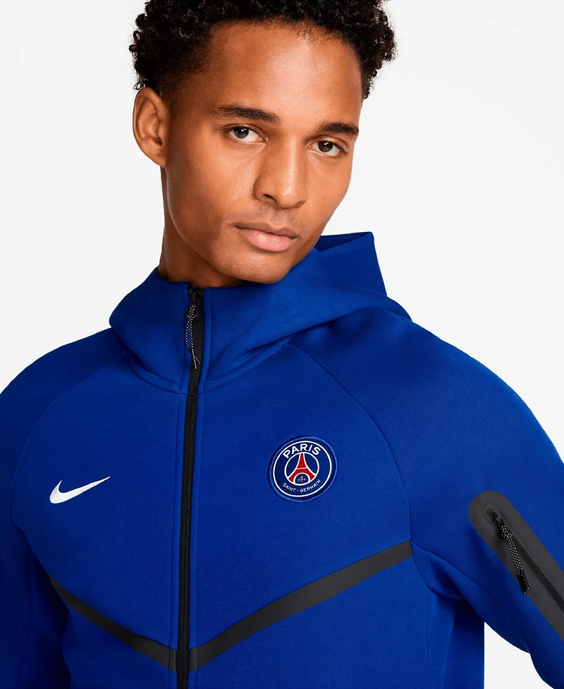 Nike Men's Royal Paris Saint-Germain Tech Fleece Windrunner Raglan Full-Zip Hoodie