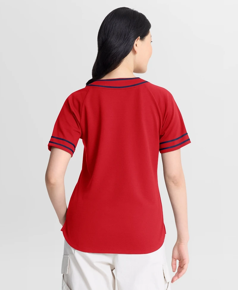 Fanatics Women's Red St. Louis Cardinals Diva Race Ahead Raglan V-Neck T-Shirt
