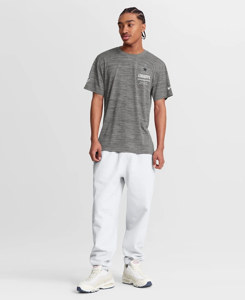Nike Men's Gray Dallas Cowboys Sideline Double Covered Dri-fit Velocity T-Shirt