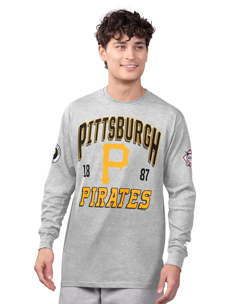 Starter Men's Heather Gray/Black Pittsburgh Pirates Two-Pack Long Sleeve Short T-Shirt Set