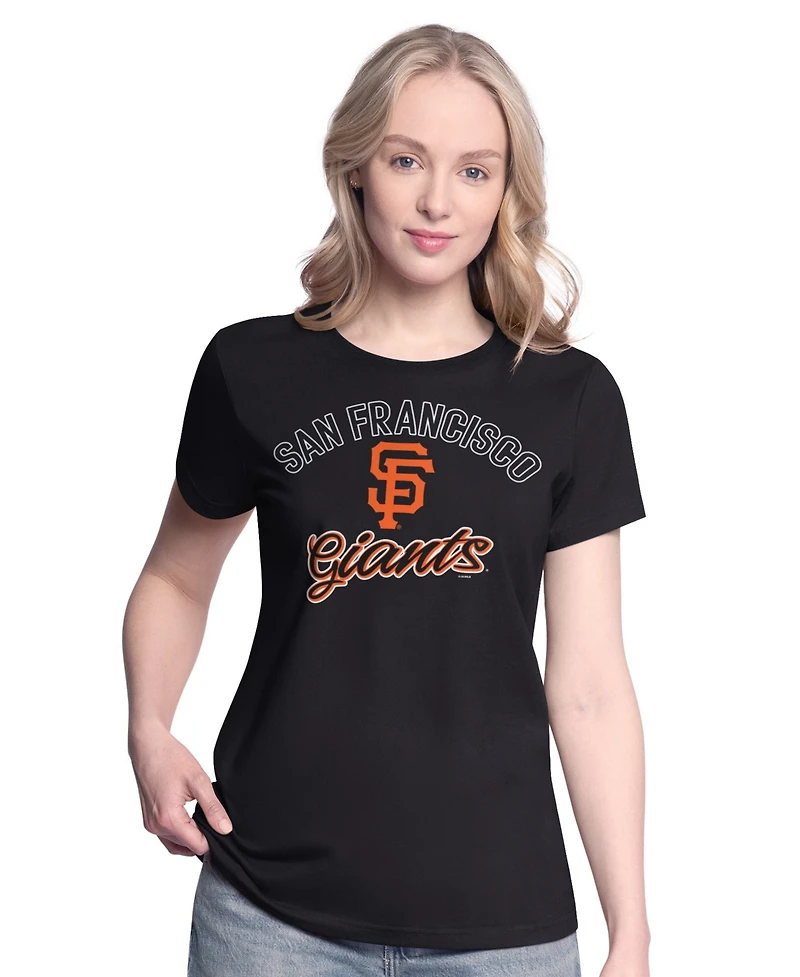 G-iii 4Her by Carl Banks Women's Black/Heather Gray San Francisco Giants Short-Sleeve and Long-Sleeve T-Shirt Combo Pack