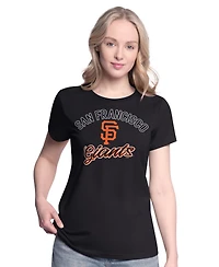 G-iii 4Her by Carl Banks Women's Black/Heather Gray San Francisco Giants Short-Sleeve and Long-Sleeve T-Shirt Combo Pack