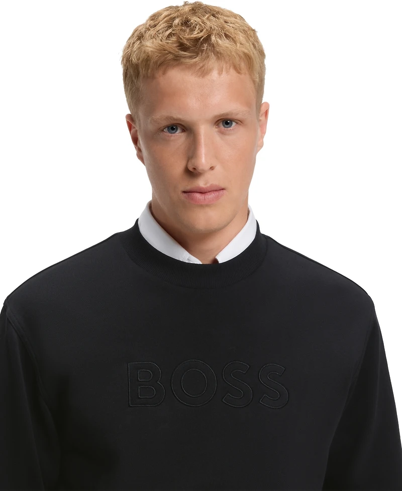 Boss by Hugo Men's Cotton Terry Relaxed-Fit Sweatshirt