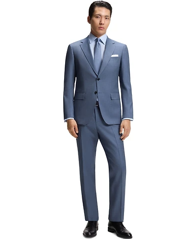 Boss by Hugo Men's Patterned Stretch Wool Two-Piece Slim-Fit Suit