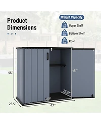 Gouun All-Weather Outdoor Storage Cabinet with Floor and Removable Shelf