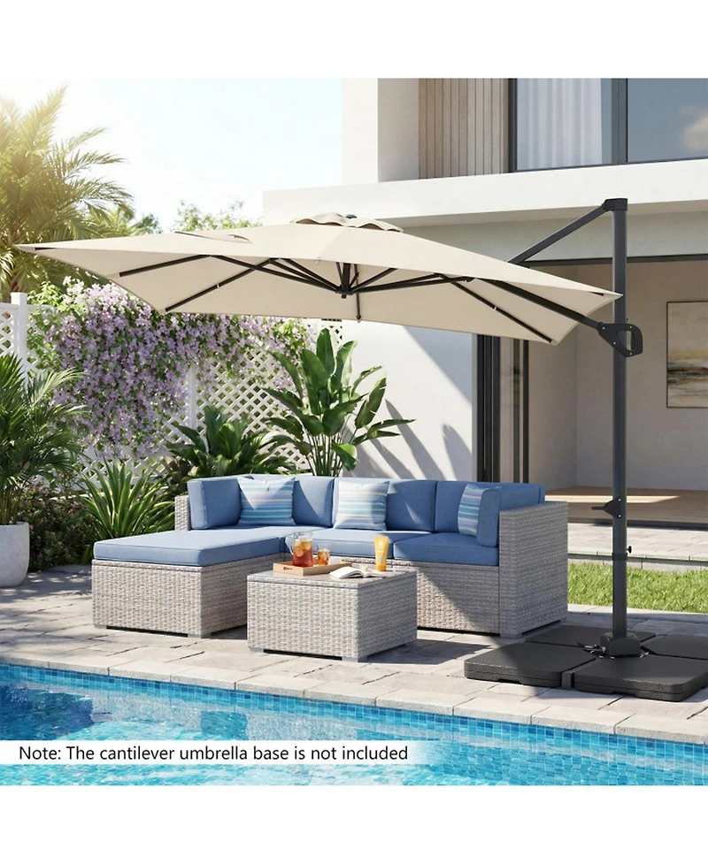 Gouun 11 x 9 Ft Rectangular Cantilever Patio Umbrella with Tilt
